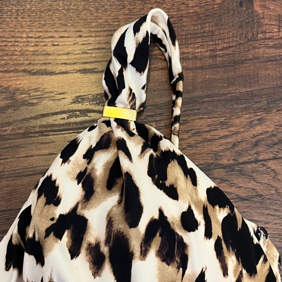 Sofia by Sofia Vergara Women’s L 12-14) Leopard Print Plunge One Piece Swimsuit - Picture 9 of 12